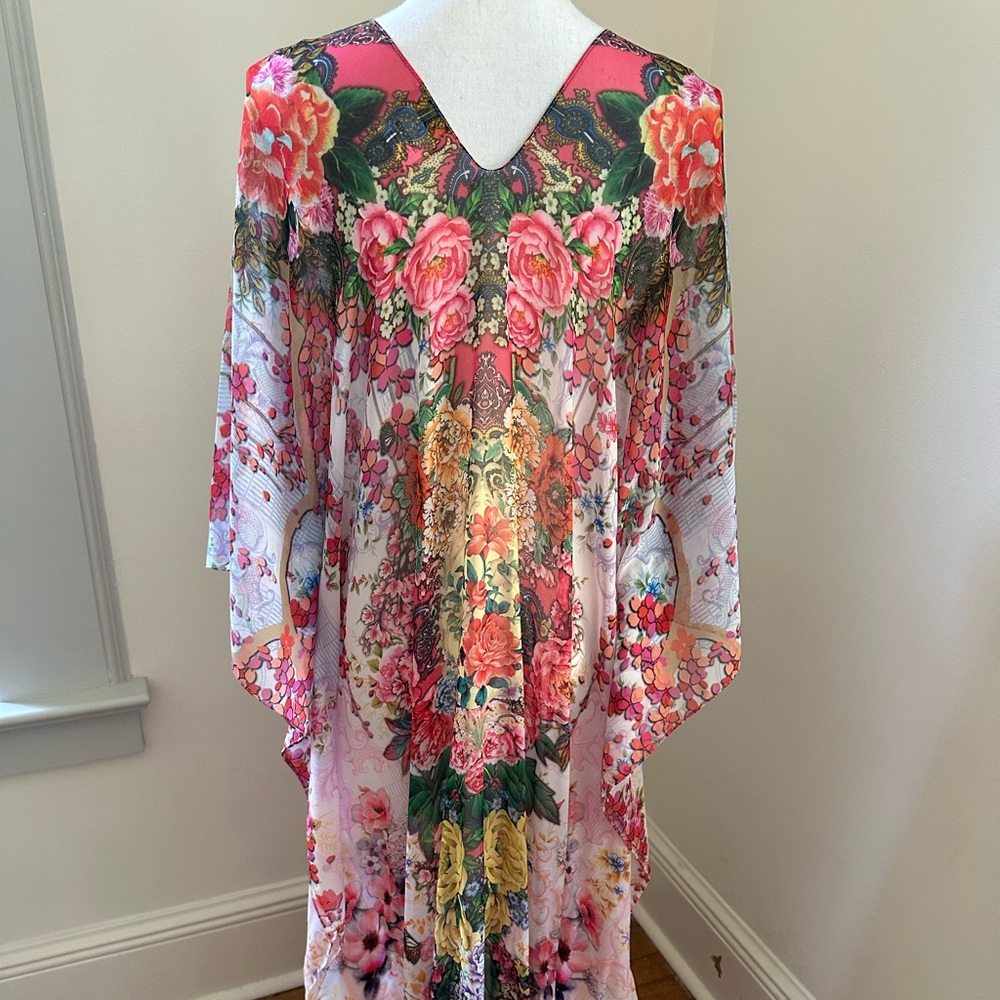 PEACE Lotta Stensson Floral Beach Coverup Kaftan One Size